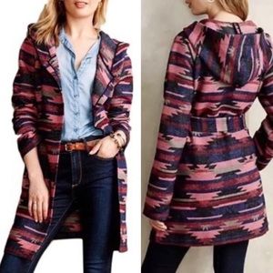 Anthropologie Tabitha Leona Aztec print coat